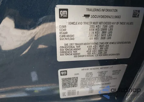 2022 Chevrolet Silverado 1500 Ltd 4Wd Short Bed Lt from USA, damaged, VIN 1GCUYDED5NZ119663